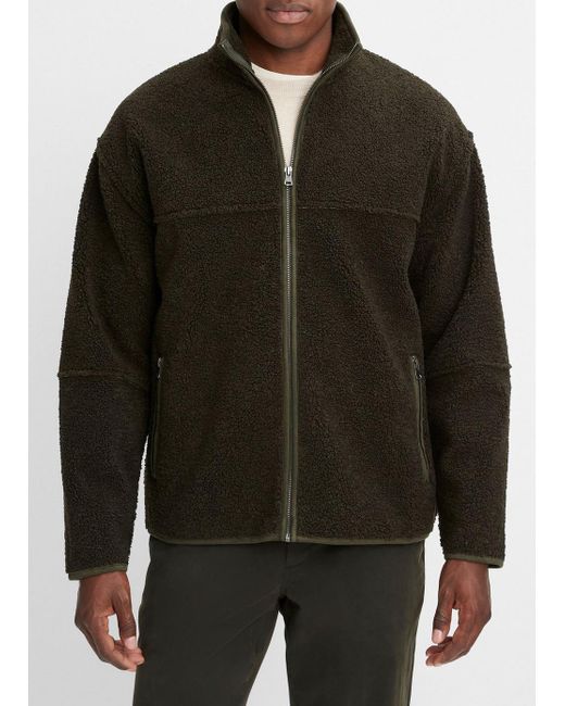 Vince Black Sherpa Jacket, Green, Size M for men