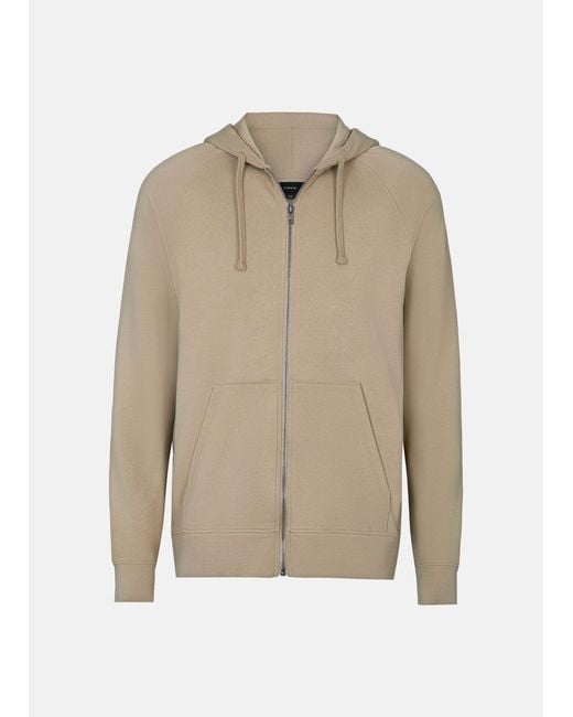 Vince Natural Cotton French Terry Full-Zip Hoodie for men