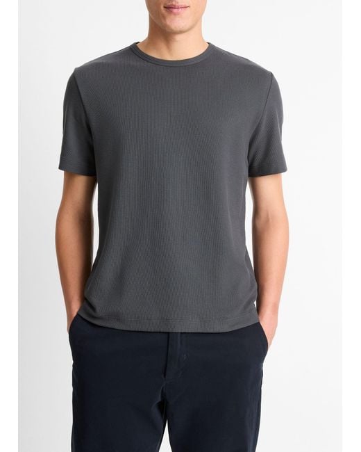Vince Multicolor Pima Cotton Piqué Crew Neck T-shirt, Soft Black, Size M for men
