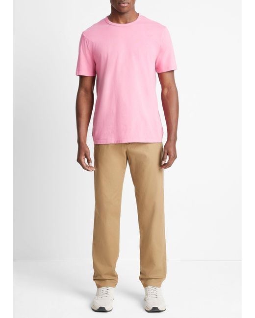 Vince Garment Dye Short-sleeve T-shirt, Washed Pink Blaze, Size Xl for men