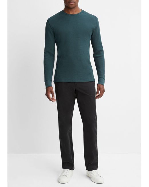 Vince Blue Thermal Long Sleeve Crew for men