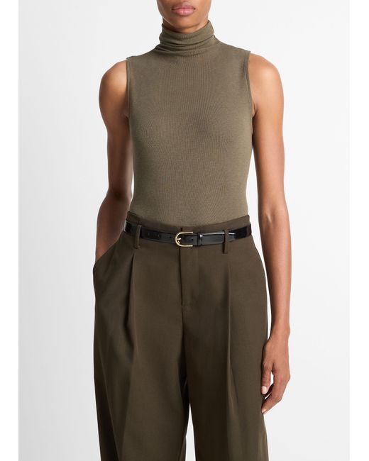 Vince Green Jersey Sleeveless Turtleneck