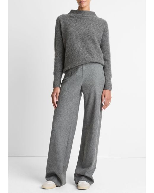 Vince Gray High Waist Wool Blend Bias Pant
