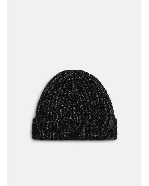 Vince Black Cardigan-Stitch Beanie for men