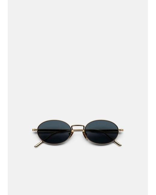 Vince White Chimi Titan Oval Sunglasses