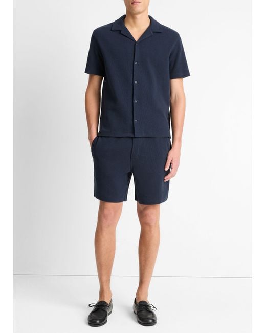Vince Blue Cotton Bouclé Pull-On Short for men