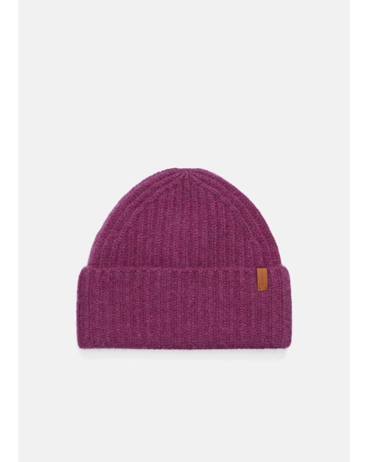 Vince Purple Plush Cashmere Chunky Knit Hat, Pink