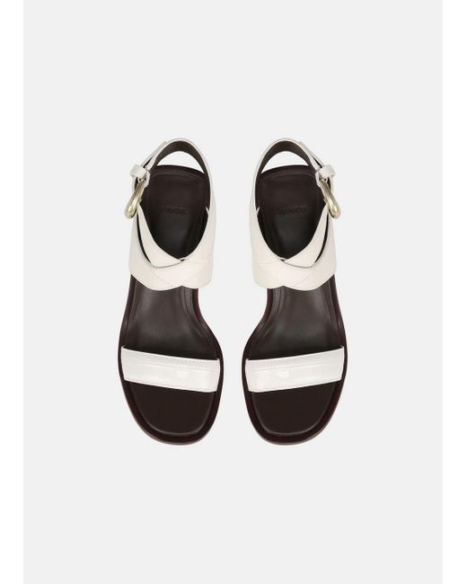 Vince White Dalia Leather Sandal, Milk, Size 10