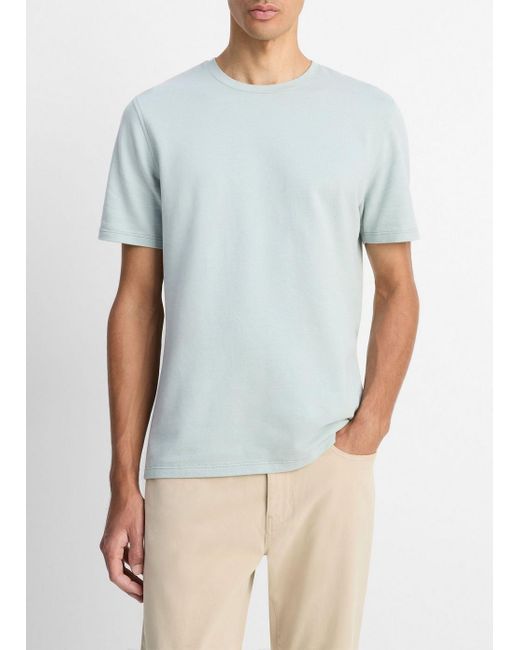 Vince Men's Blue Birdseye Jacquard Pima Cotton T-Shirt