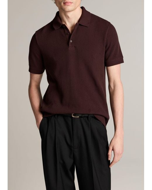 Vince Black Variegated Pima Cotton Polo Shirt for men
