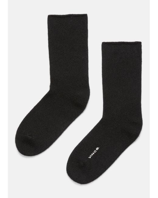 Vince Black Cashmere Jersey Short Sock