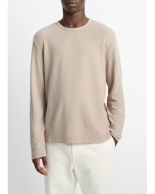Vince Natural Pima Cotton Piqué Long-Sleeve T-Shirt for men