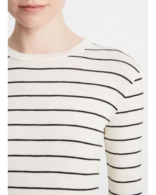 Vince White Striped Long-sleeve T-shirt, Black Combo, Size M