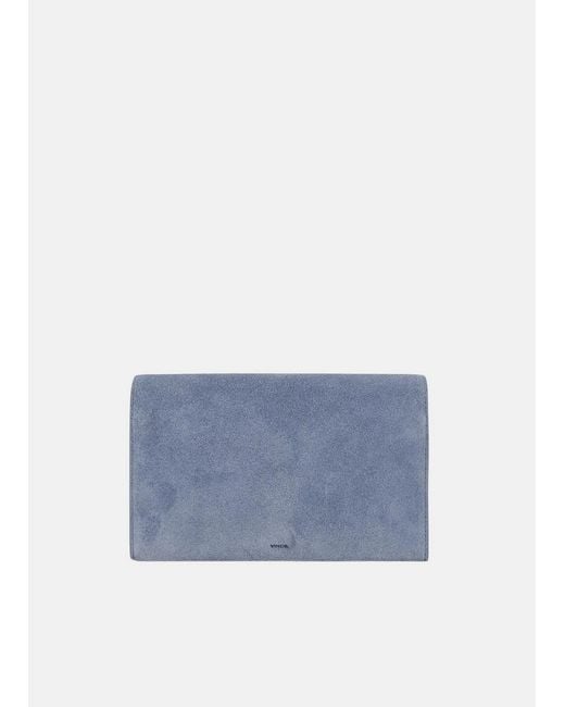 Vince Blue Suede Crsbody Wallet