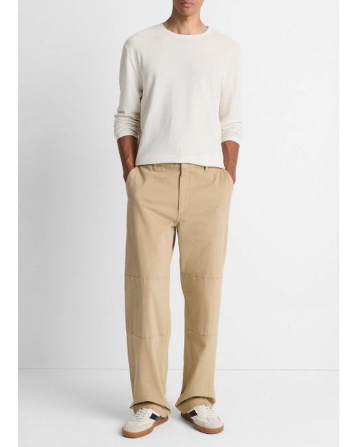 Vince Natural Relaxed Italian Peached Stretch-Cotton Double-Knee Pant for men