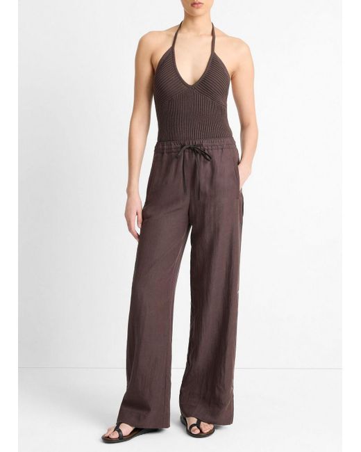 Vince Purple Side-Snap Pull-On Pant