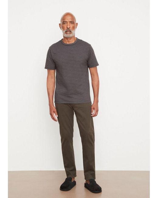 Vince Garment Dye Stripe Crew Neck T-shirt, Washed Black, Size Xl for men