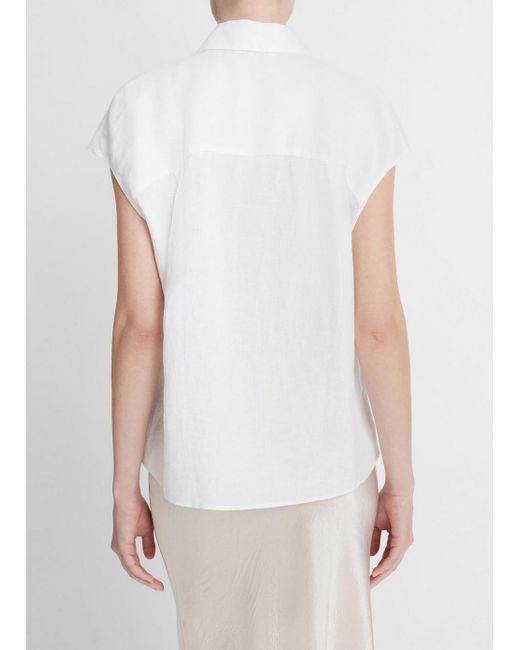 Linen cap top sleeve top
