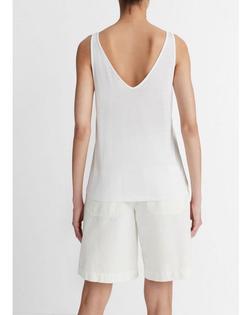 Vince Relaxed V-neck Tank, Optic White, Size Xl