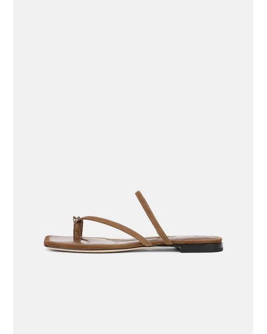 Vince White Polli Suede Toe-Ring Sandal