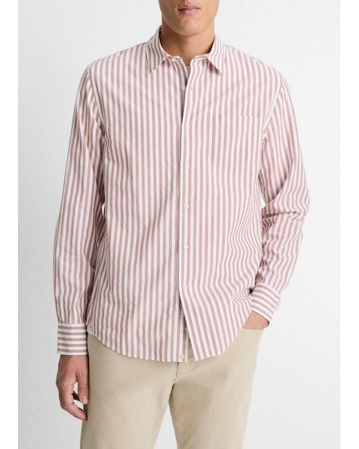 Vince Pink Hermosa Stripe Button-Front Shirt for men