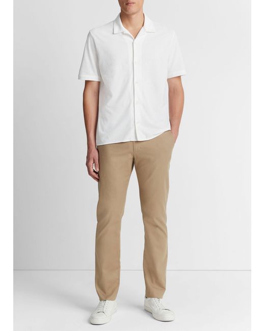 Vince Cotton Piqué Cabana Short-sleeve Button-front Shirt, White, Size Xxl for men
