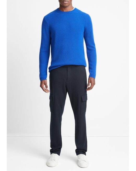 Vince Cashmere Crew Neck Sweater, Blue, Size Xl for men