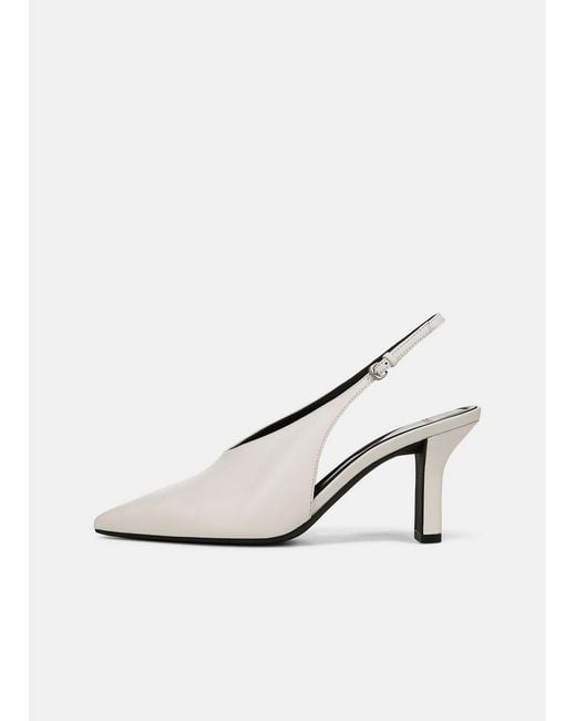 Vince White Devi Leather Slingback Pump