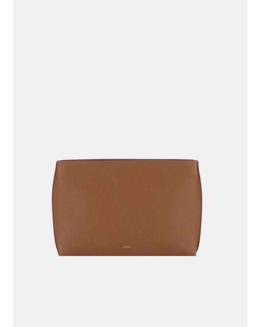 Vince Brown Nappa Leather Zip Pouch