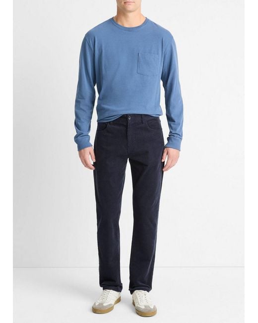 Vince Blue Dylan Slim 5-Pocket Corduroy Pant for men