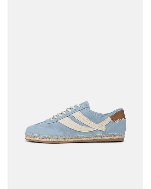 Vince Blue Oasis Suede & Leather Espadrille Sneaker