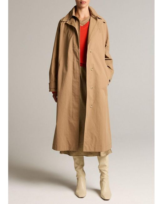Vince Natural Double-Collar Cotton-Blend Trench Coat