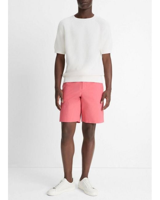 Vince Red Italian Cotton Extended-Tab Short for men