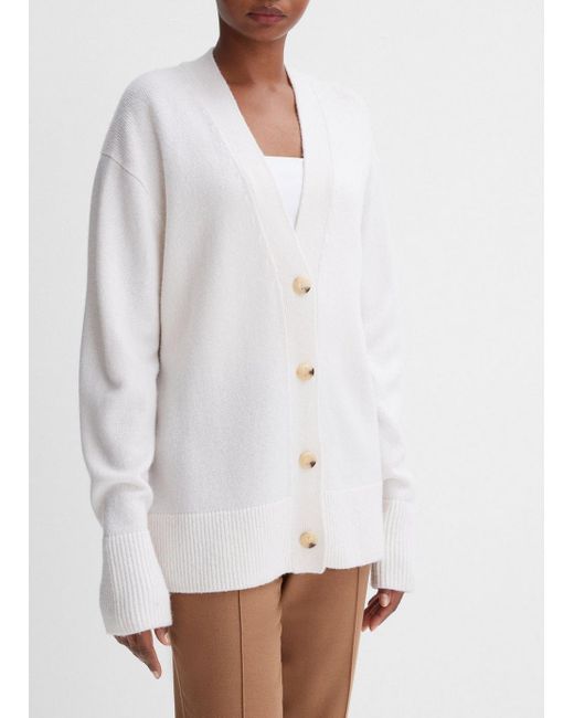 Vince Wool And Cashmere Weekend Cardigan, Off White, Size Xl