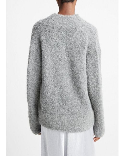Vince Gray Crimped Shawl Sweater, Grey, Size S