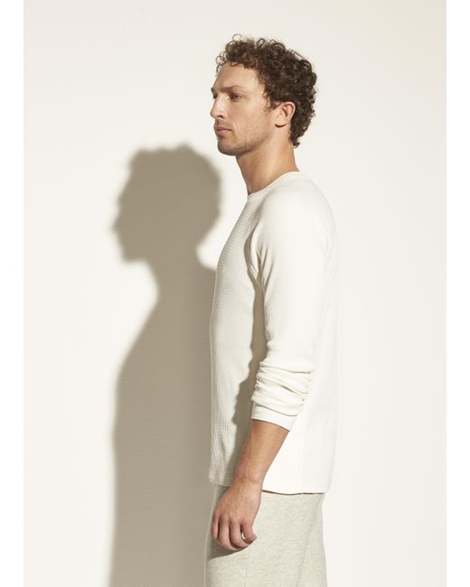 Vince Cotton Thermal Long Sleeve Raglan Crew in White for Men Lyst