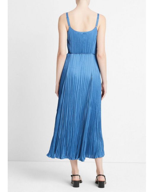 Vince Blue Relaxed Crushed Slip Dress