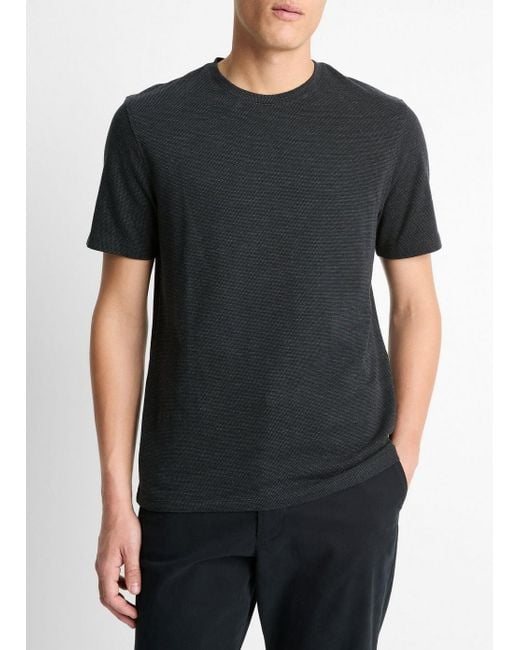 Vince Black Birdseye Jacquard Pima Cotton T-Shirt for men