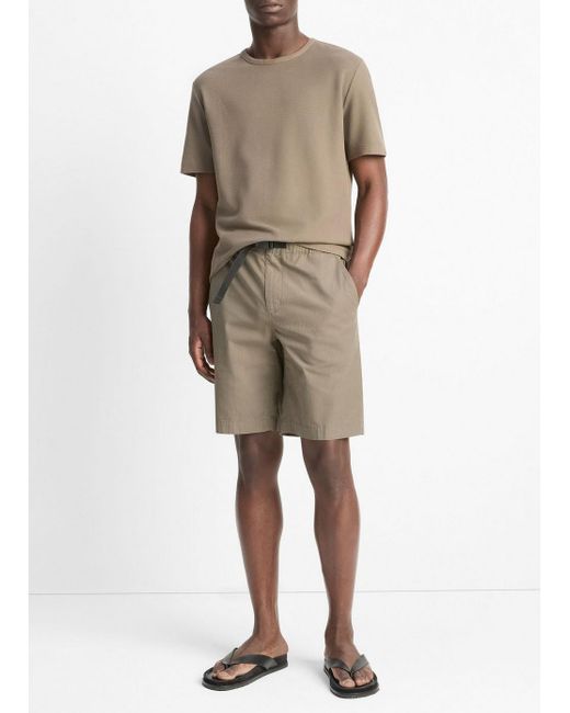 Vince Natural Italian Cotton Ripstop Belted Short for men