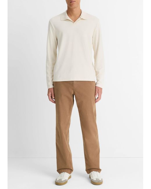 Vince White Milano Pima Cotton-Blend Johnny-Collar Shirt for men