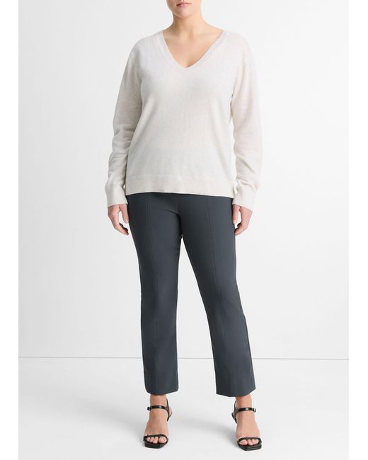 Vince Gray Cashmere Weekend V-Neck Sweater, Heather