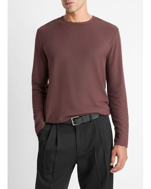 Vince Purple Pima Cotton Piqué Long-Sleeve T-Shirt for men