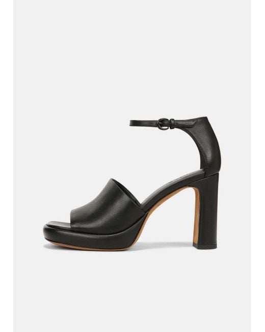 Vince Amara Leather Platform Heel, Black, Size 6.5
