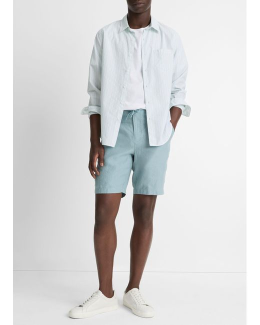 Vince Blue Hemp Drawstring Short for men