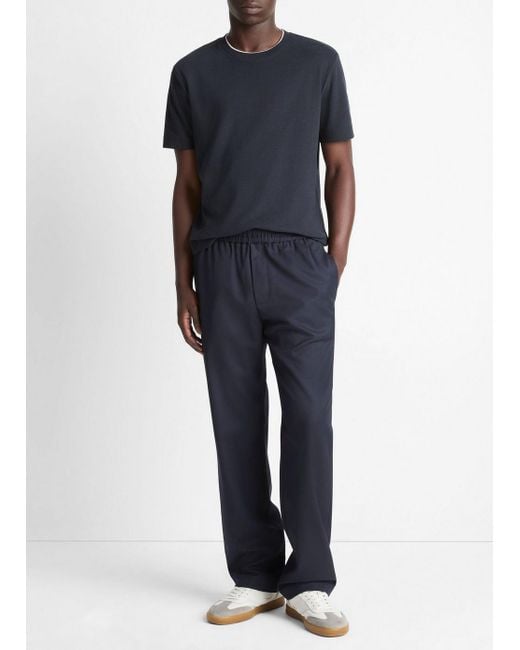 Vince Blue Louie Relaxed Wool-Blend Twill Pant for men