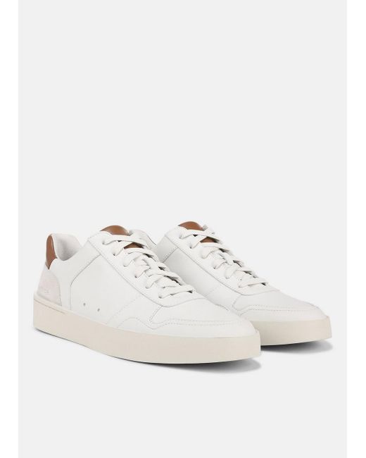 Vince Peyton Leather Lace-up Sneaker, White, Size 10.5 for men