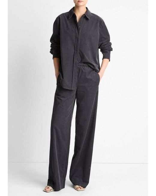 Vince Blue Cotton Corduroy Pull-On Pant