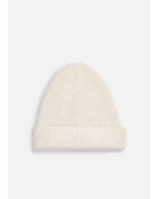 Vince White Brushed Cashmere Beanie