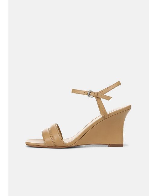 Vince Natural Prema Leather Wedge Sandal