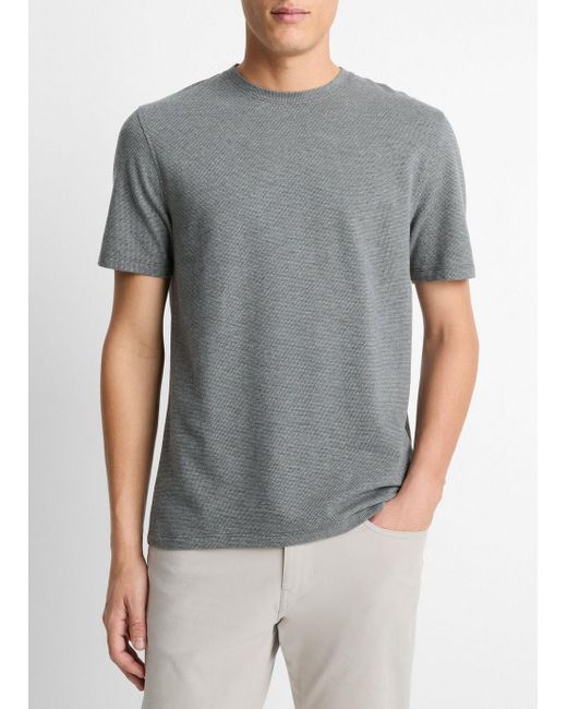 Vince Gray Birdseye Jacquard Pima Cotton T-Shirt for men